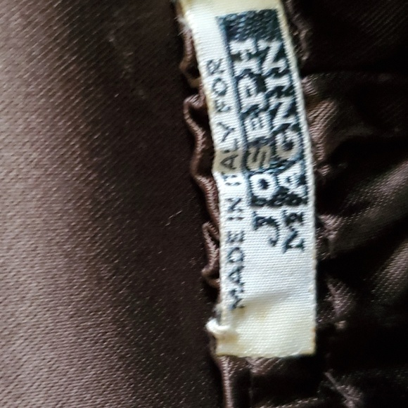 Joseph Magnin Brown Satin fold over clutch bag Made in Italy! Vintage perfect - Picture 4 of 8